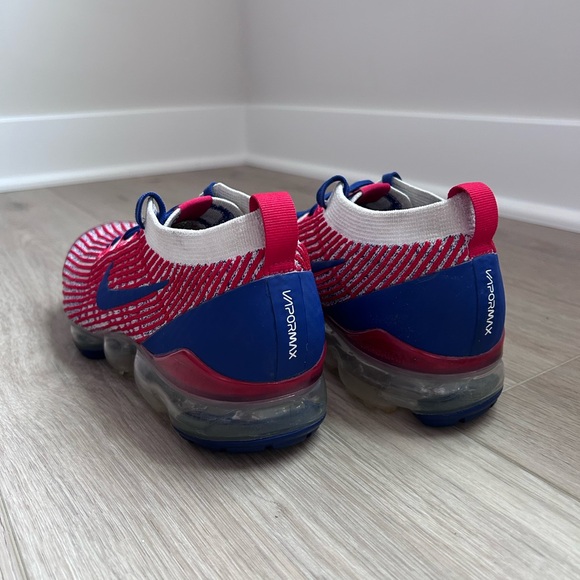 Nike Air Vapormax Flyknit 3 USA Red White Blue Mens Size 9 Rare CW5585-100 - Picture 3 of 12